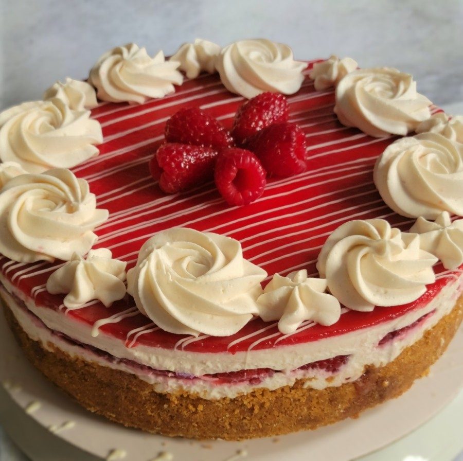 Raspberry White Chocolate Mousse Cheesecake