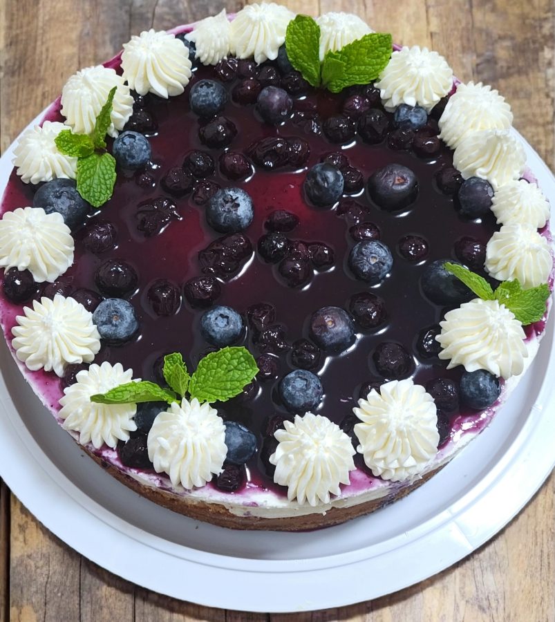 Blueberry White Chocolate Mousse Cheesecake